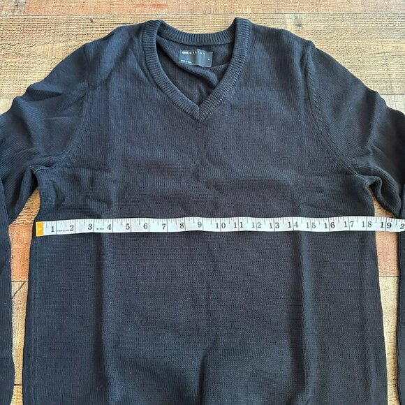 ASOS Men's Cotton V-neck Jumper Knit Sweater in Black -S - Picture 3 of 7